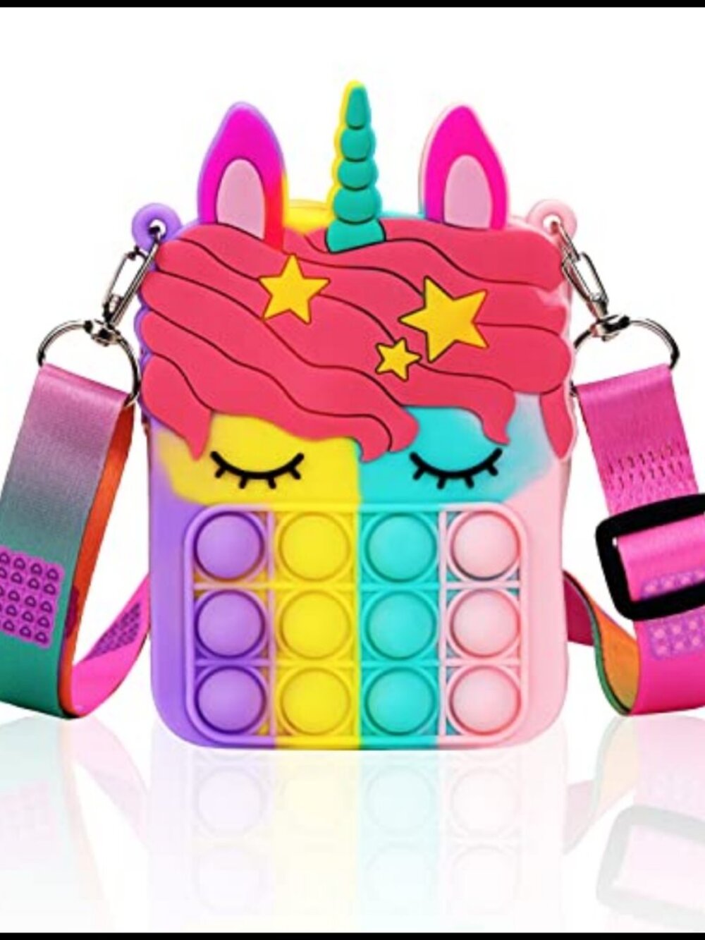 Silicone Pop Fidget Purse Unicorn Shoulder Bag Mini Crossbody Toy